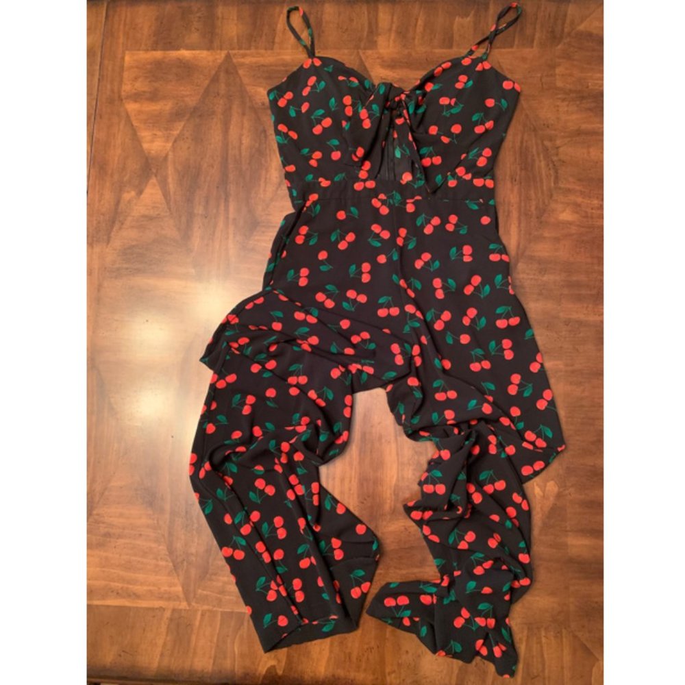 Romeo & Juliet Cherry Print Jumpsuit